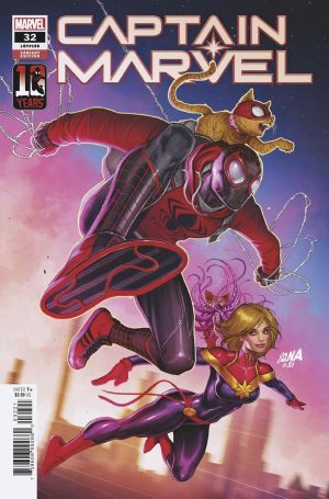 Captain Marvel Vol. 9 #32 Cover B Variant David Nakayama Miles Morales Spider-Man 10th Anniversary Cover
