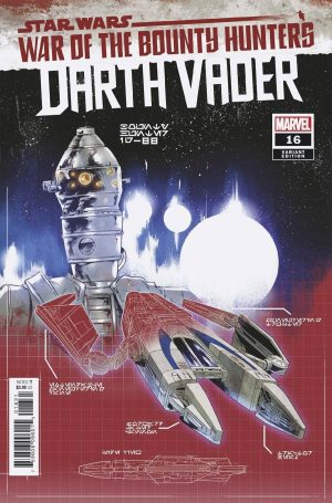 Star Wars: Darth Vader #16 Cover B Variant Paolo Villanelli Bounty Hunter Ship Blueprint Cover