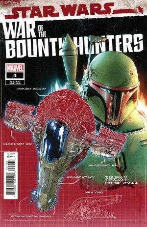 Star Wars: War Of The Bounty Hunters #4 Cover B Variant Paolo Villanelli Bounty Hunter Ship Blueprint Cover