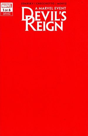 Devils Reign #1 Cover E Variant Red Blank Cover