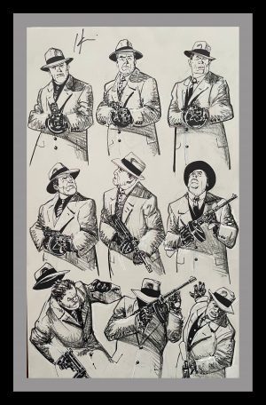 Página Original Howard Chaykin American Flagg Model Sheet - 9 Gangsters