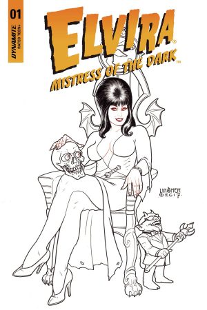 Elvira: Mistress Of The Dark Vol 2 #1 Cover J Incentive Joseph Michael Linsner Black & White Cover