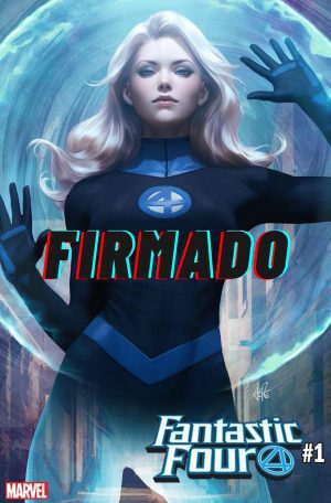 Fantastic Four Vol 6 #1 Cover F Variant Stanley Artgerm Lau Invisible Woman Cover Signed by Sara Pichelli