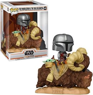 Funko Pop The Mandalorian on Wantha with Child in bag Vinyl Figure