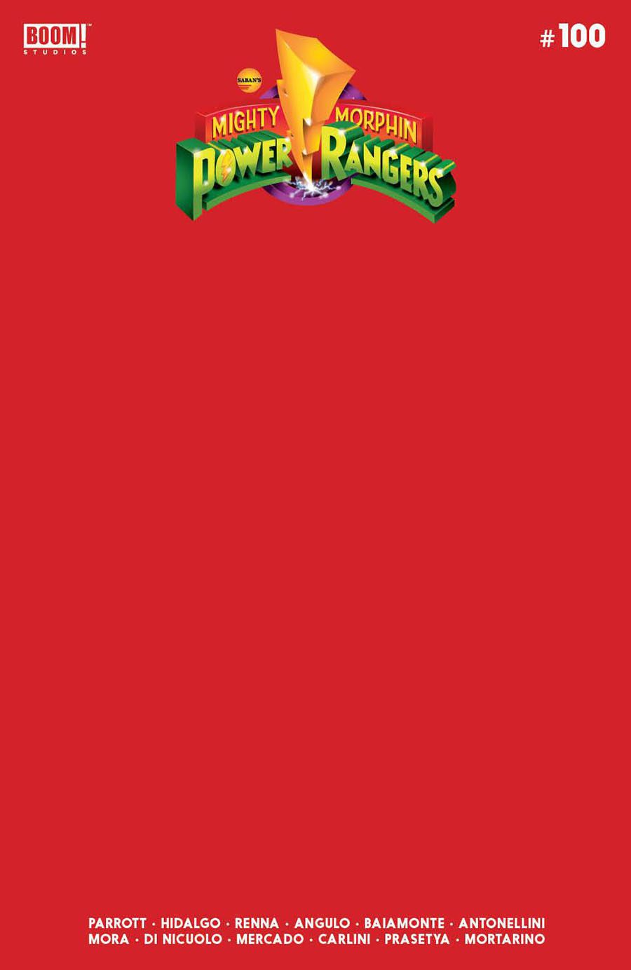 varilla Decano entonces Mighty Morphin Power Rangers (BOOM Studios) #100 Cover D Variant Blank  Cover ⋆ tajmahalcomics
