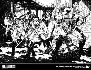 Batman Gotham Knights Gilded City #1 Cover F Incentive Jim Lee & Scott Williams Wraparound Black & White Card Stock Cover