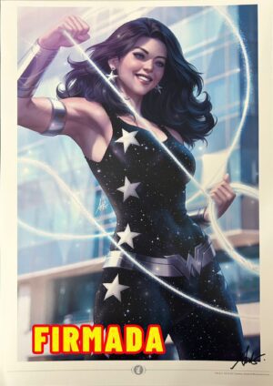 NYCC 2023 Wonder Woman Black Costume Print Signed by Stanley Artgerm Lau