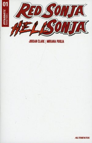 Red Sonja/Hell Sonja #1 Cover F Variant Blank Authentix Cover