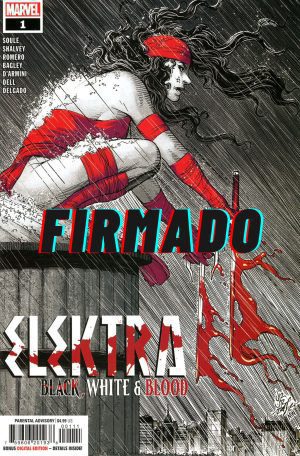 Elektra Black White & Blood #1 Cover A Regular John Romita Jr Cover Signed by Declan Shalvey & Charles Soule
