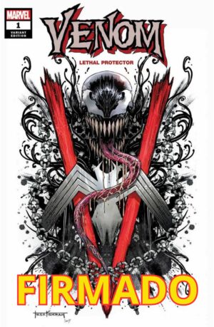 VENOM LETHAL PROTECTOR 1 UNKNOWN COMICS TYLER KIRKHAM EXCLUSIVE VARIANT COVER Signed by Tyler Kirkham