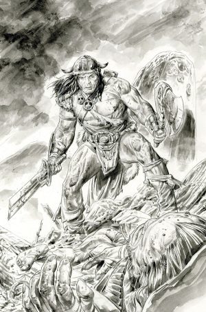 Conan The Barbarian Vol 5 #3 Cover E Variant Doug Braithwaite Black & White Ink Virgin Cover
