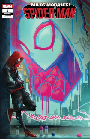 MILES MORALES: SPIDER-MAN #3 UNKNOWN COMICS IVAN TAO EXCLUSIVE GRAFFITI WALL VARIANT COVER