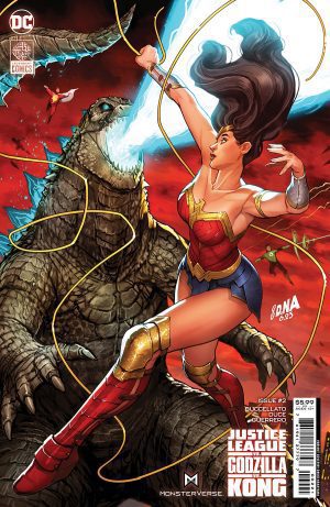 Justice League Vs Godzilla Vs Kong #2 Cover B Variant David Nakayama Wonder Woman Connecting Card Stock Cover