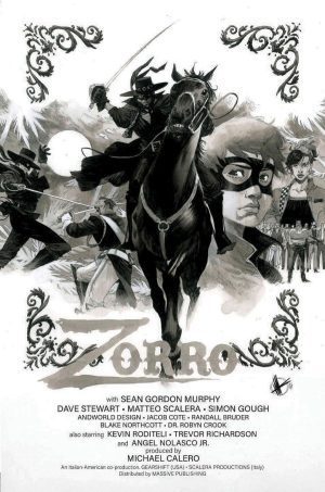 Zorro Man Of The Dead #1 Cover F Incentive Matteo Scalera Movie Poster Homage Black & White Cover