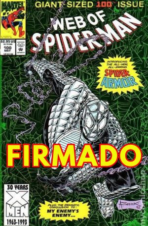 Web of Spider-Man (1985 1st Series) #100 Cover A Regular Alex Saviuk Green Foil Cover Signed by Alex Saviuk