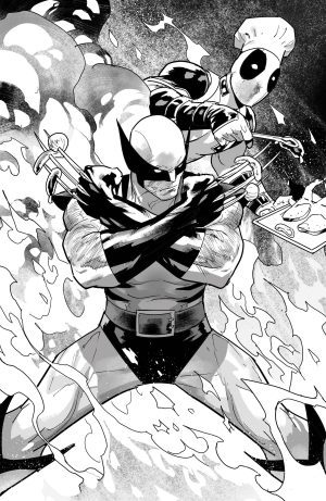 Deadpool Vol 9 #4 Cover E SDCC 2024 Previews Exclusive Jan Bazaldua Black & White Cover