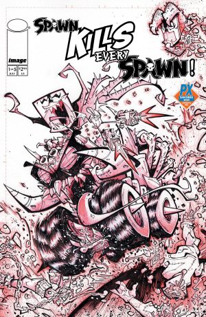 Spawn Kills Every Spawn #1 Cover E SDCC 2024 Previews Exclusive Rob Duenas Black & White Variant Cover