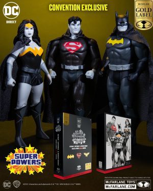 DC Super Powers SDCC 2024 - Batman Superman & Wonder Woman Black & White Accent Edition