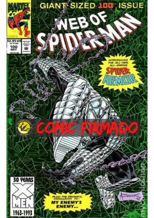 Web of Spider-Man (1985 1st Series) #100 Cover A Regular Alex Saviuk Green Foil Cover Signed by Alex Saviuk