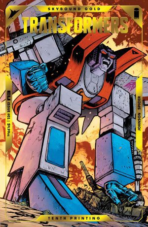 Transformers Vol 5 #1 Cover Y 10th Ptg B Daniel Warren Johnson & Mike Spicer Starscream Gold Foil Embossed Variant Cover